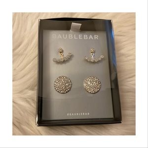 Baublebar Crystal Disc & Stud Earrings Set - 2 Pairs - NWT - New on Card
